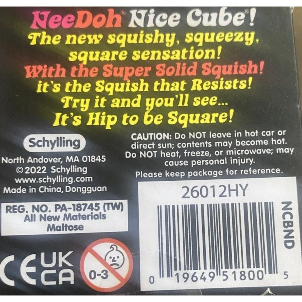 NeeDoh Nice Cube Blue Nee Doh Nicecube Solid Squish Cube Ice Block NEW